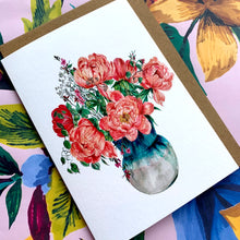 Load image into Gallery viewer, Coral Peonies Card
