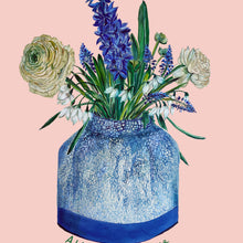 Load image into Gallery viewer, PERSONALISED Spring in Crackle Vase Giclée Print
