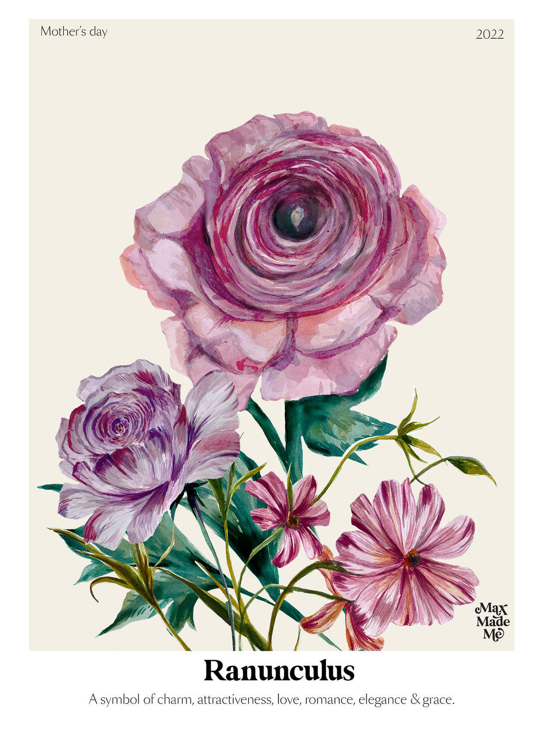 The Language of Flowers Ranunculus Giclée Print