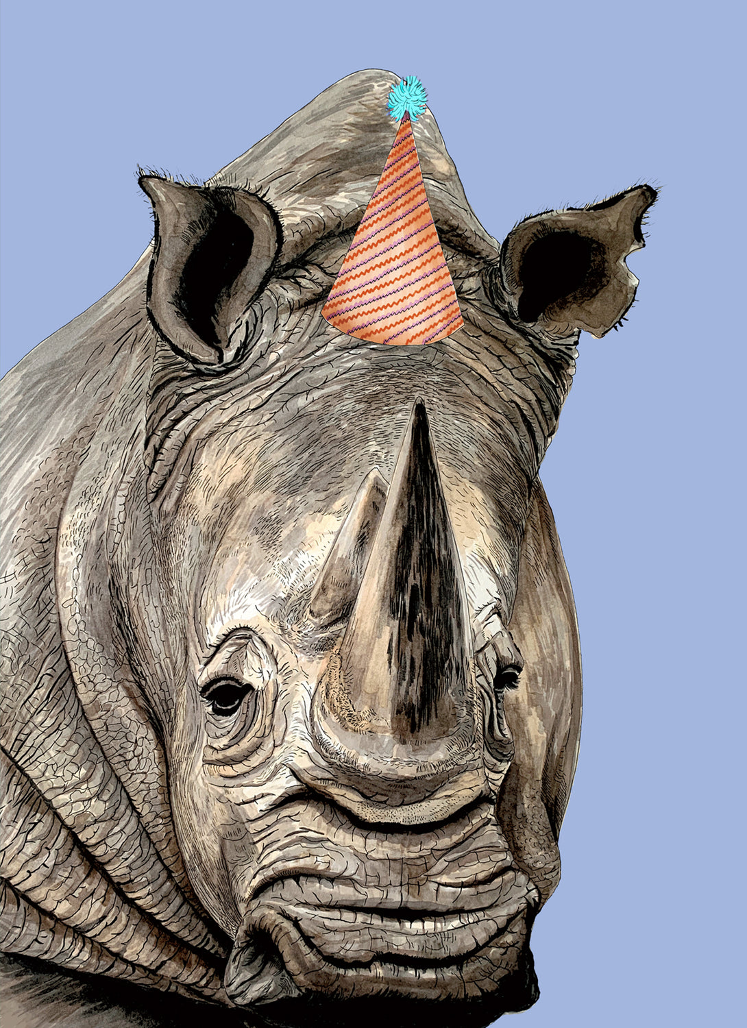 Rhino Party Hat Powder Blue